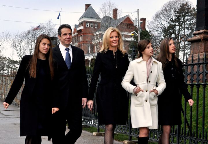 Cuomo with then-girlfriend Sandra Lee and his daughters, Cara, Michaela and Mariah, in 2011.