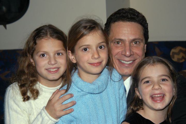 Cuomo and his kids, Cara, Mariah and Michaela, at the release party for his 2003 book "Crossroads."