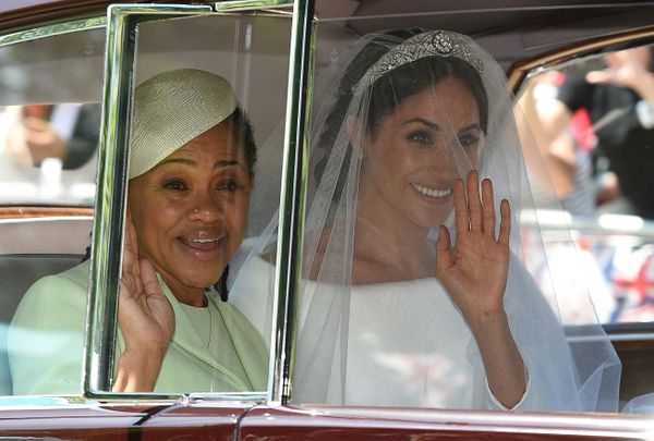 Meghan Markle and her mother, Doria Ragland, on their way to St. George's Chapel.