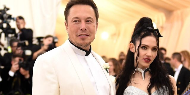 Elon Musk and Grimes attend the Heavenly Bodies: Fashion &amp; The Catholic Imagination Costume Institute Gala at The Metropolitan Museum of Art on May 7, 2018, in New York City. 