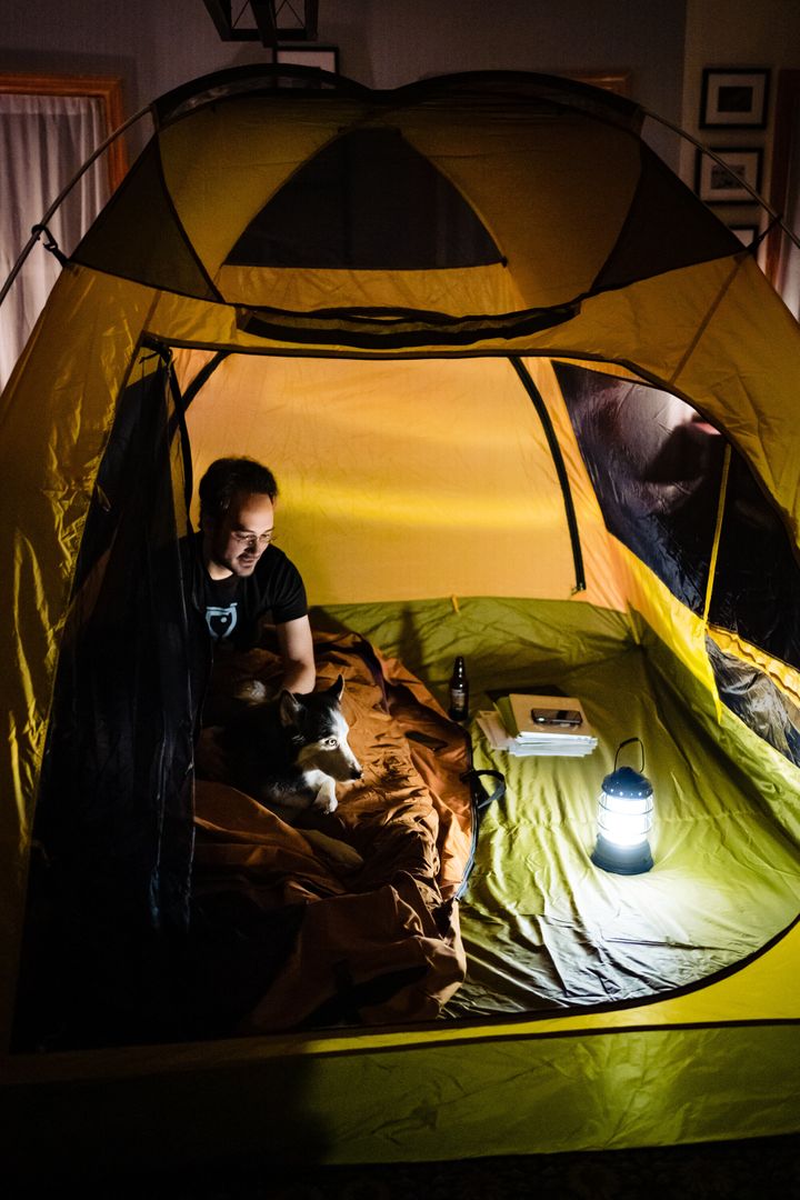 Nicole Chan Loeb and her husband Jason decided to bring their love of camping indoors during quarantine life.