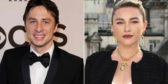 Florence Pugh is defending her relationship with Zach Braff to those critiquing their romance. 