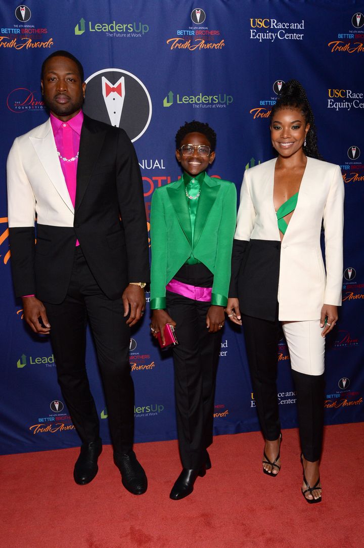 Dwyane Wade, Zaya Wade and Gabrielle Union attend the Better Brothers Los Angeles sixth annual Truth Awards at Taglyan Comple