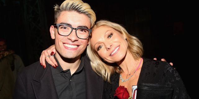 Michael Consuelos and Kelly Ripa at The Al Hirschfeld Theatre on January 8, 2018 in New York City.