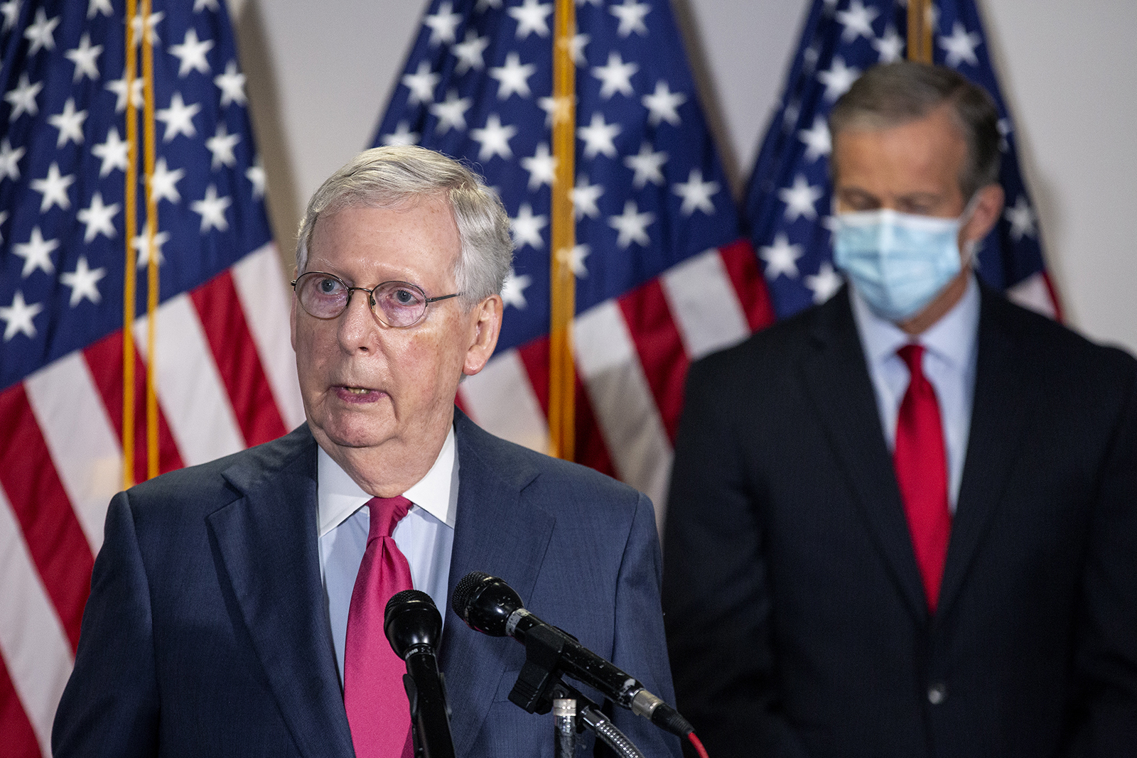 Senate Majority Leader Mitch McConnell, speaks during a news conference in Washington, D.C., U.S., on Tuesday, May 19.