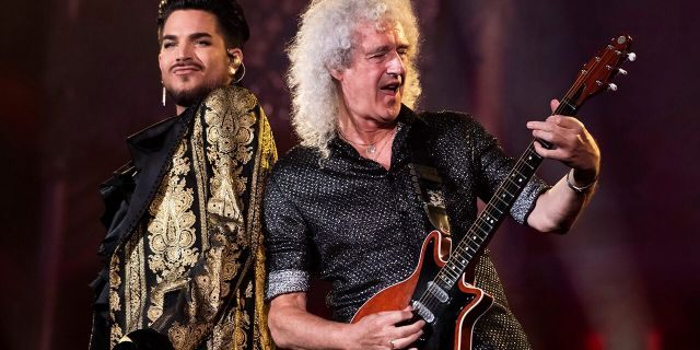 Adam Lambert, left, and Brian May, of Queen, perform at the Global Citizen Festival in New York. 