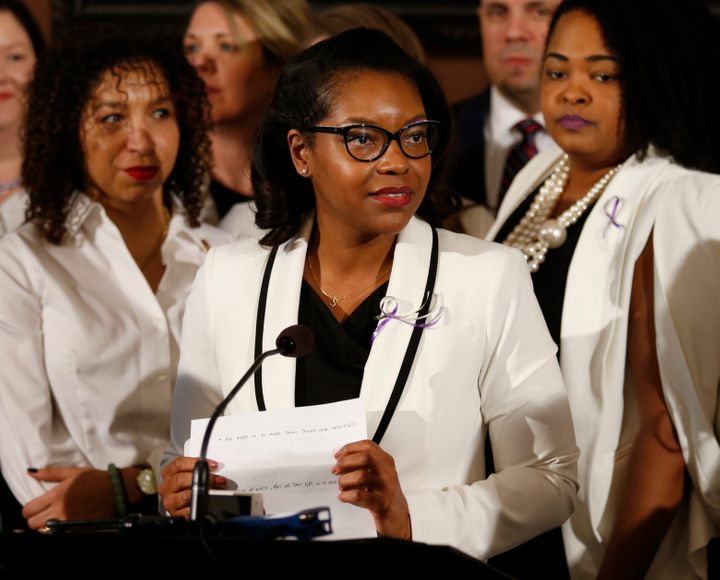 Ohio House minority leader Emilia Sykes, pictured here in March 2019, is among a group of Democrats in the state who proposed