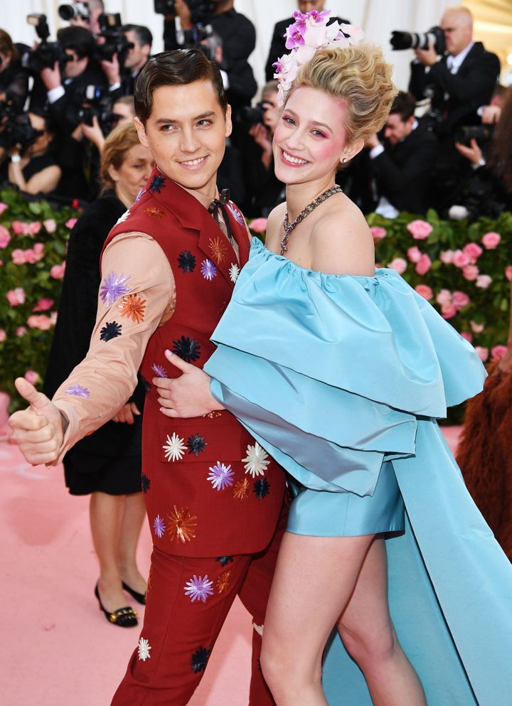 Cole Sprouse and Lili Reinhart attending the 2019 Met Gala.