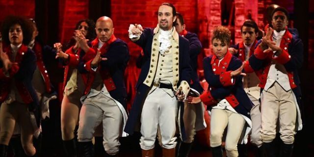 Lin-Manuel Miranda and the cast of 'Hamilton' on June 12, 2016 in New York City.