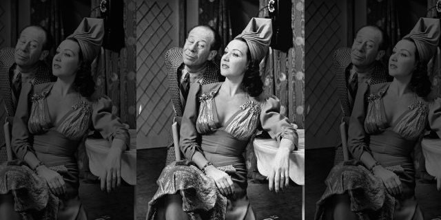 Musical stars Bert Lahr &amp; Ethel Merman in a scene from the Broadway production of 'DuBarry Was a Lady.'