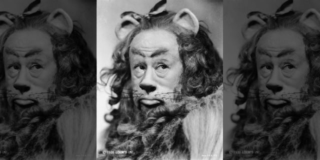 Bert Lahr (1895-1967) in costume as the cowardly lion in the musical 'The Wizard of Oz', directed by Victor Fleming for MGM.