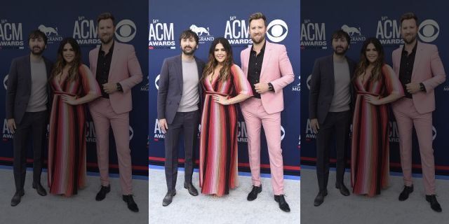 Dave Haywood, Hillary Scott and Charles Kelley of Lady Antebellum at the 2019 Academy of Country Music Awards. 