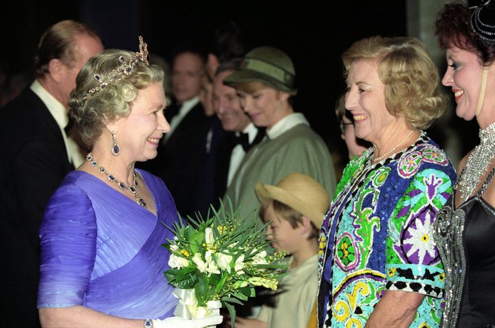 Dame Vera pictured with the Queen in 1992
