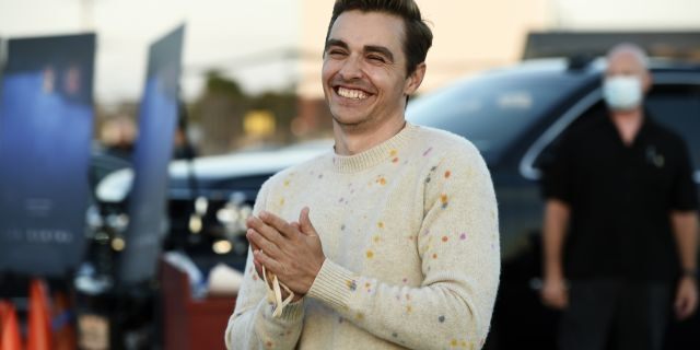 Dave Franco, director/co-writer of "The Rental," poses at an advance screening of the film at Vineland Drive-In, Thursday, June 18, 2020, in City of Industry, Calif. (AP Photo/Chris Pizzello)