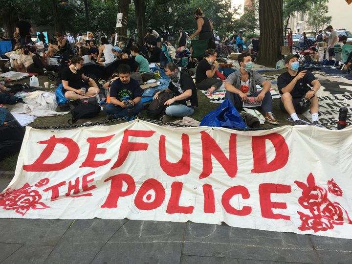 Encampments continue to grow by City Hall where protesters are demanding a $1 billion cut from the NYPD's budget.