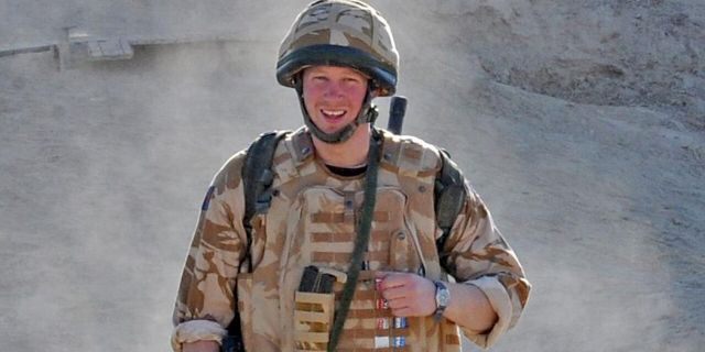 Prince Harry patrols through the deserted town of Garmisir on January 2, 2008 in Helmand Province, Afghanistan. 