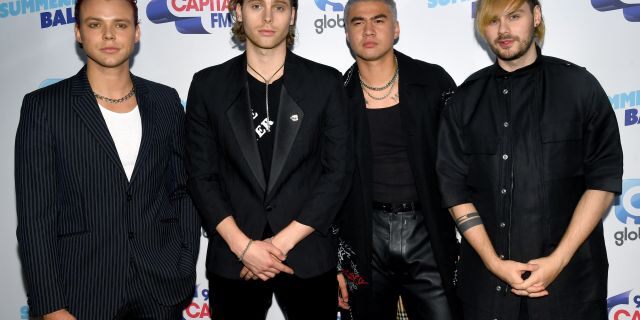 (L-R) Ashton Irwin, Luke Hemmings, Calum Hood, and Michael Clifford of 5SOS attend the Capital FM Summertime Ball at Wembley Stadium on June 08, 2019 in London, England.