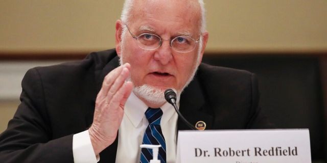 Dr. Robert Redfield, director of the Centers for Disease Control and Prevention, testifies Thursday at a Labor, Health and Human Services, Education, and Related Agencies Appropriations Subcommittee hearing about the COVID-19 response on Capitol Hill in Washington. (Tasos Katopodis/Pool via AP)