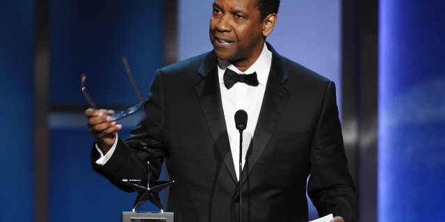 Denzel Washington addresses the audience during the 47th AFI Life Achievement Award ceremony honoring him.