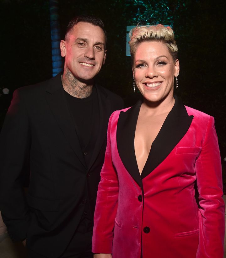Carey Hart and Pink attend Billboard's 2019 Live Music Summit and Awards Ceremony on Nov. 5, 2019, in Beverly Hills.