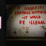 Artworks by Banksy in an exhibition