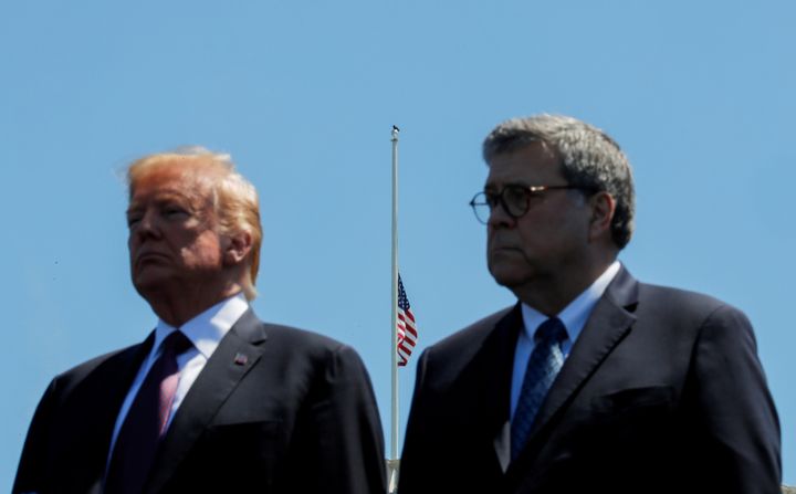 President Donald Trump and Attorney General William Barr attended the 38th Annual National Peace Officers Memorial Service in