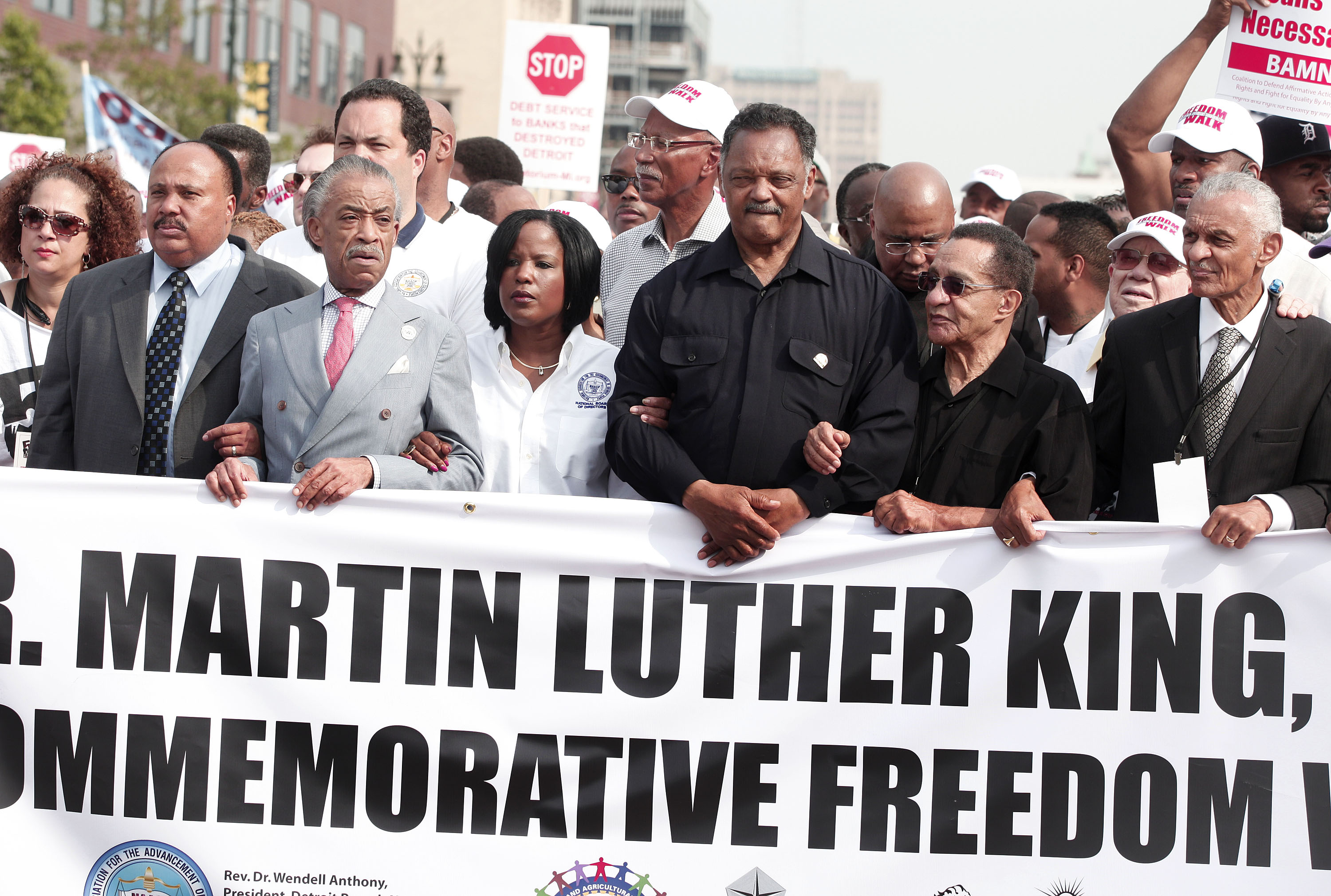 Marchers Commemorates 50th Anniversary Of MLK's Freedom March In Detroit