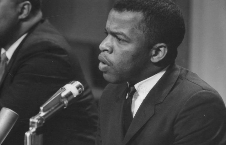 American politician and Civil Rights leader John Lewis speaks at a meeting of the American Society of Newspaper Editors, Wash