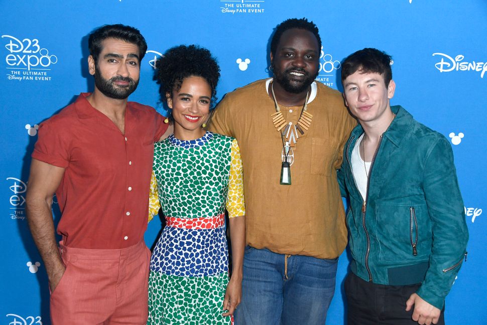 Actors Kumail Nanjiani, Lauren Ridloff, Brian Tyree Henry and Barry Keoghan attend Go Behind the Scenes with Walt Disney Stud