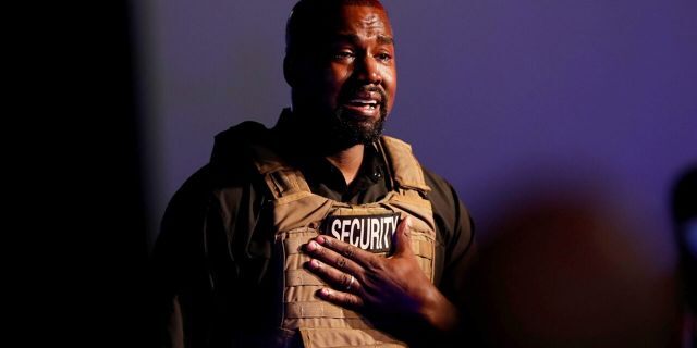 Rapper Kanye West gets emotional as he holds his first rally in support of his presidential bid in North Charleston, South Carolina, U.S. July 19, 2020.