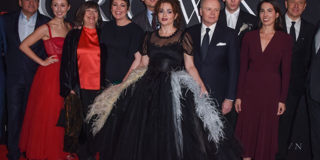 Erin Doherty, Marion Bailey, Olivia Colman, Tobias Menzies, Helena Bonham Carter, Jason Watkins, Josh O'Connor, guest and Peter Morgan attend the World Premiere of Netflix Original Series "The Crown" Season 3.