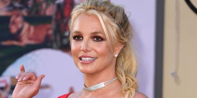 Britney Spears arrives for the premiere of Sony Pictures' "Once Upon a Time... in Hollywood" at the TCL Chinese Theatre in Hollywood, Calif.