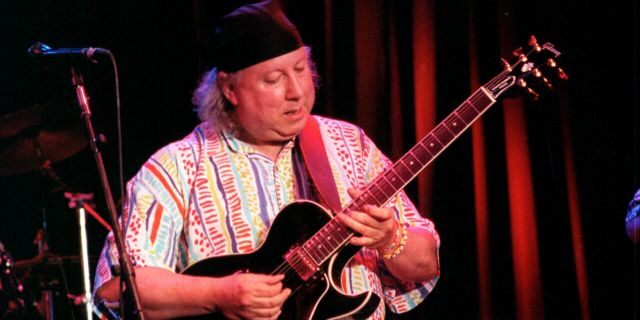 Peter Green is performing at the Fillmore Audiitorium in San Franciso, California on January 1, 2003. 