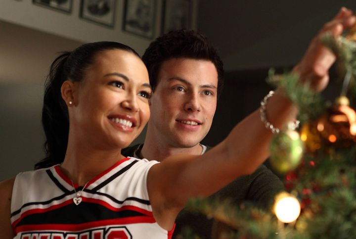 Naya Rivera and Cory Monteith in a Season 2 episode of "Glee."