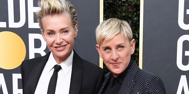 Ellen DeGeneres with wife Portia de Rossi. Their home was burglarized on July 4 in Montecito. (Photo by Steve Granitz/WireImage)