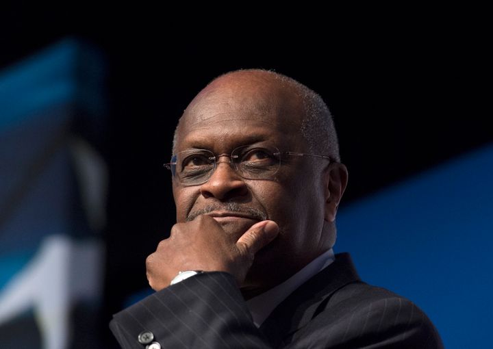Herman Cain, pictured in 2014, rose to political prominence as a member of the Tea Party movement and ran for the Republican 