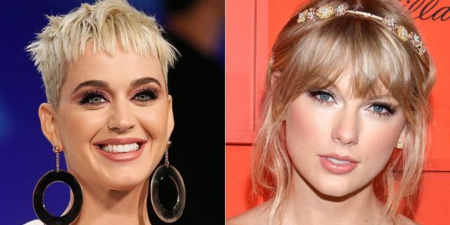 Katy Perry (L) and Taylor Swift (R) 