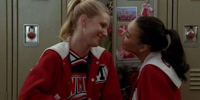 Heather Morris (left) and Naya Rivera in 'Glee.'