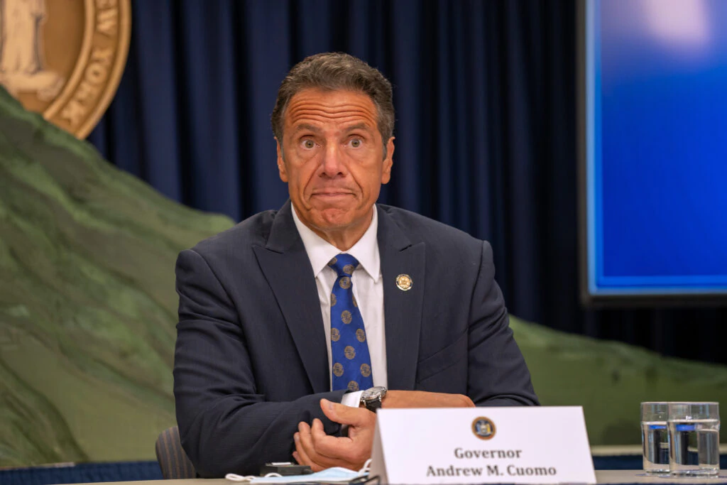 New York Governor Cuomo Holds Briefing In Manhattan