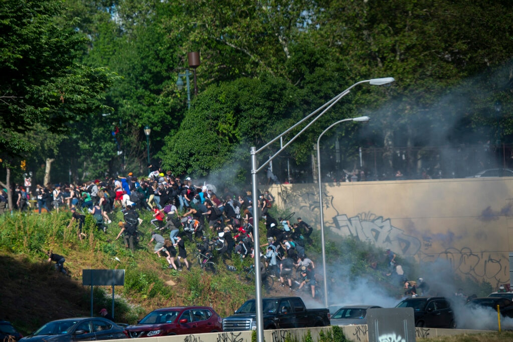 Philadelphia protesters are teargassed by police on June 1. Thegrio.com