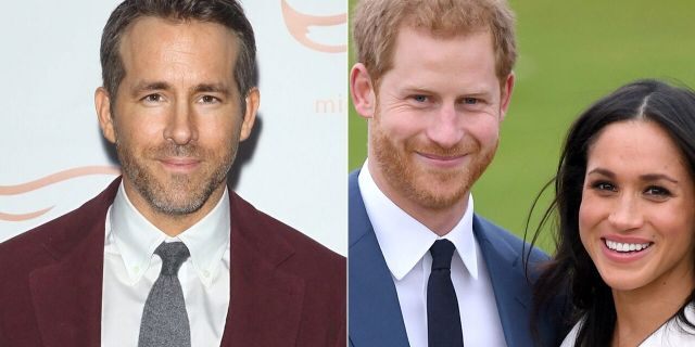 Actor Ryan Reynolds, left, joked about Meghan Markle and Prince Harry on an episode of his game show, 'Don't,' hosted by Adam Scott.