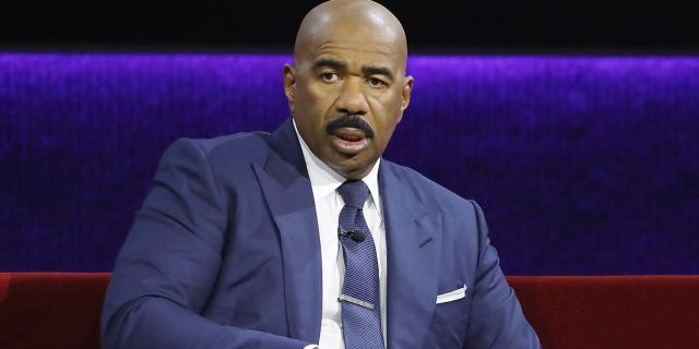 Steve Harvey had to take a moment during a recent episode of 'Celebrity Family Feud.'