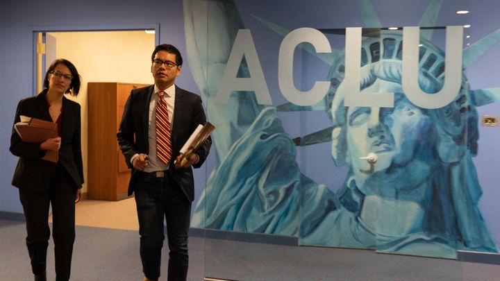 ACLU attorneys Brigitte Amiri (left) and Dale Ho at the organization's headquarters in New York, in a scene from the new docu
