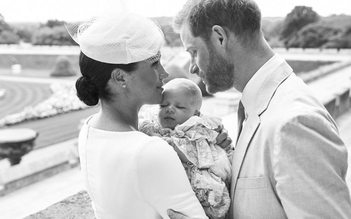 The family of three on the day of Archie's christening&nbsp;at Windsor Castle on July 6, 2019.