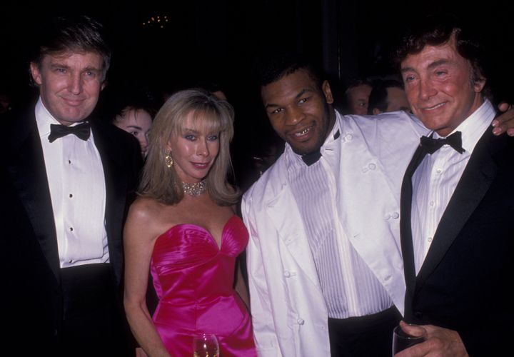 Donald Trump, Mike Tyson and other guests at a charity event in New York City in 1989, the year Trump helped whip up public a