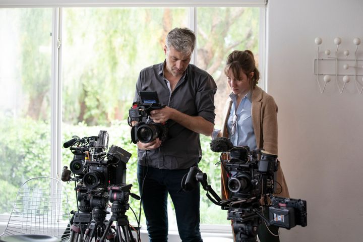 Cinematographer Thorsten Thielow and director Elizabeth Wolff working on "I'll Be Gone In The Dark."&nbsp;&nbsp;