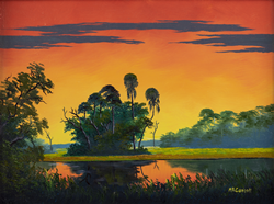 A painting by Mary Ann Carroll of the Florida Highwaymen.